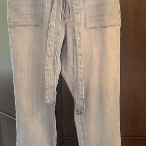 GB paper bag waist denim pants